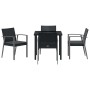 Conjunto de Comedor de Jardín 5 pcs Negro Poliratán
