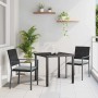 Conjunto de Comedor de Jardín 3 pcs Negro Poliratán