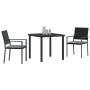 Conjunto de Comedor de Jardín 3 pcs Negro Poliratán