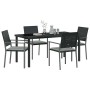 Conjunto de Comedor de Jardín 5 pcs Negro Poliratán