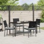 Conjunto de Comedor de Jardín 5 pcs Negro Poliratán