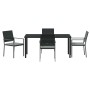 Conjunto de Comedor de Jardín 5 pcs Negro Poliratán