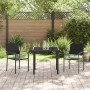 Conjunto de Comedor de Jardín 3 pcs Negro Poliratán