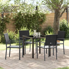 Conjunto de Comedor de Jardín 5 pcs Negro Poliratán Conjunto de Comedor de Jardín 5 pcs Negro Poliratán