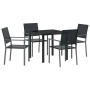 Conjunto de Comedor de Jardín 5 pcs Negro Poliratán