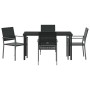 Conjunto de Comedor de Jardín 5 pcs Negro Poliratán