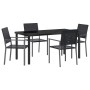 Conjunto de Comedor de Jardín 5 pcs Negro Poliratán