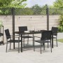 Conjunto de Comedor de Jardín 5 pcs Negro Poliratán