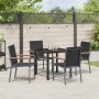 Conjunto de Comedor de Jardín 5 pcs Negro Textileno y acero