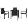 Conjunto de Comedor de Jardín 5 pcs Negro Textileno y acero