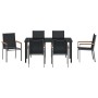 Conjunto de Comedor de Jardín 7 pcs Negro Textileno y acero