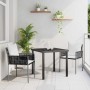 Conjunto de Comedor de Jardín 3 pcs Marrón Poliratán