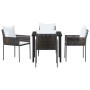 Conjunto de Comedor de Jardín 5 pcs Marrón Poliratán