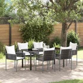 Conjunto de Comedor de Jardín 7 pcs Marrón Poliratán Conjunto de Comedor de Jardín 7 pcs Marrón Poliratán