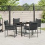 Conjunto de Comedor de Jardín 5 pcs Negro Poliratán