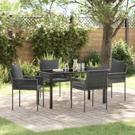 Conjunto de Comedor de Jardín 5 pcs Negro Poliratán Conjunto de Comedor de Jardín 5 pcs Negro Poliratán