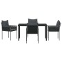 Conjunto de Comedor de Jardín 5 pcs Negro Poliratán