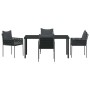 Conjunto de Comedor de Jardín 5 pcs Negro Poliratán