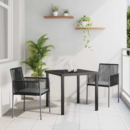 Conjunto de Comedor de Jardín 3 pcs Negro Poliratán en Conjuntos de jardín | Comprar online en Foro24