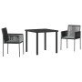 Conjunto de Comedor de Jardín 3 pcs Negro Poliratán en Conjuntos de jardín | Comprar online en Foro24