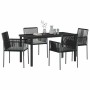 Conjunto de Comedor de Jardín 5 pcs Negro Poliratán