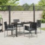 Conjunto de Comedor de Jardín 5 pcs Negro Poliratán