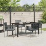 Conjunto de Comedor de Jardín 5 pcs Negro Poliratán