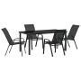 Conjunto de Comedor de Jardín 5 pcs Negro Textileno y acero