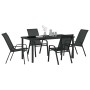 Conjunto de Comedor de Jardín 5 pcs Negro Textileno y acero