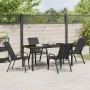 Conjunto de Comedor de Jardín 5 pcs Negro Textileno y acero