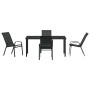Conjunto de Comedor de Jardín 5 pcs Negro Textileno y acero