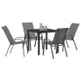 Conjunto de Comedor de Jardín 5 pcs Gris Textileno y acero