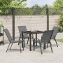 Conjunto de Comedor de Jardín 5 pcs Gris Textileno y acero
