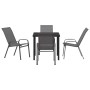 Conjunto de Comedor de Jardín 5 pcs Gris Textileno y acero