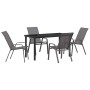 Conjunto de Comedor de Jardín 5 pcs Gris Textileno y acero