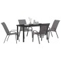 Conjunto de Comedor de Jardín 5 pcs Gris Textileno y acero