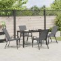 Conjunto de Comedor de Jardín 5 pcs Gris Textileno y acero