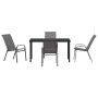 Conjunto de Comedor de Jardín 5 pcs Gris Textileno y acero
