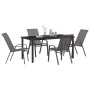 Conjunto de Comedor de Jardín 5 pcs Gris Textileno y acero