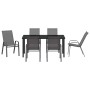 Conjunto de Comedor de Jardín 7 pcs Gris Textileno y acero