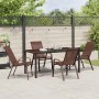 Conjunto de Comedor de Jardín 5 pcs Marrón Textileno y acero