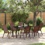 Conjunto de Comedor de Jardín 7 pcs Marrón Textileno y acero