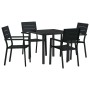 Conjunto de Comedor de Jardín 5 pcs Negro HDPE