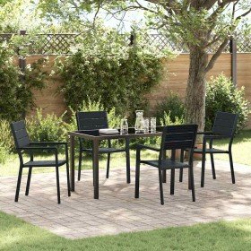 Conjunto de Comedor de Jardín 5 pcs Negro HDPE Conjunto de Comedor de Jardín 5 pcs Negro HDPE