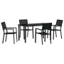 Conjunto de Comedor de Jardín 5 pcs Negro HDPE