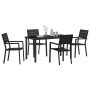 Conjunto de Comedor de Jardín 5 pcs Negro HDPE