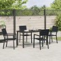 Conjunto de Comedor de Jardín 5 pcs Negro HDPE