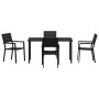Conjunto de Comedor de Jardín 5 pcs Negro HDPE