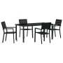Conjunto de Comedor de Jardín 5 pcs Negro HDPE