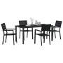 Conjunto de Comedor de Jardín 5 pcs Negro HDPE